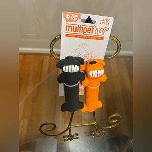 Brand New Multipet Loofa Latex Set Of 2 6” Dog Toy.